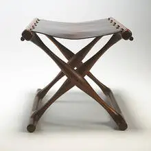 folding stool by Poul Hundevad, c. 1948, rosewood, leather, sold Mar 2007