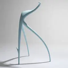 Philippe Starck, W.W. stool, 1990, sandblasted and lacquered cast aluminum