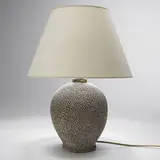 Jean Besnard, table lamp, c. 1935, glazed stoneware, French paper