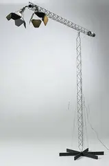 Crane floor lamp by C. Jeré, 1977, chrome-plated and enameled steel, sold Mar 2007