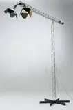 C. Jeré, Crane floor lamp, 1977, chrome-plated and enameled steel