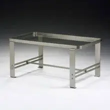 Wolfgang Hoffmann, coffee table, c. 1930, nickel-plated steel, glass