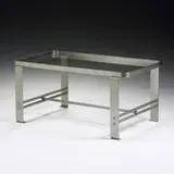 Wolfgang Hoffmann, coffee table, c. 1930, nickel-plated steel, glass