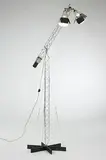 C. Jeré, Crane floor lamp, c. 1977, chrome-plated and enameled steel