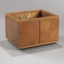Edward Wormley, planter, c. 1957, walnut, copper