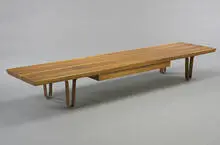 Long John coffee table, model #4699 by Edward Wormley, c. 1946, bleached walnut, laminated bleached mahogany, sold Mar 2007