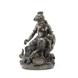 Henri Picard, patinated bronze bacchanalian figural group of a female satyr and two infant satyrs, patinated bronze