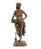 Émile Pinedo, patinated bronze figure of 'L'Esclave'
