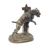 Prosper Lecourtier, patinated bronze model of a bull mastiff 'Prenez Garde au Chien', patinated bronze