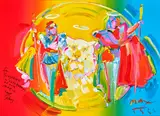 Peter Max, Siegfried & Roy with a white lion