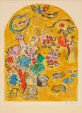 The Tribe of Joseph, from Twelve Maquettes of Stained Glass Windows for Jerusalem (Charles Sorlier 22), by Marc Chagall, Lithograph in colors on Arches paper, sold Jun 2022