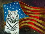 Juergen Hans Bruno Aldag, White tiger with American flag