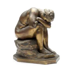 Jules Dalou, patinated bronze figure of 'La Verité Meconnue, second version' ('The Truth unacknowledged', no. 2), patinated bronze