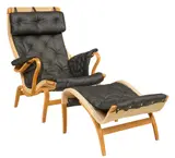 Bruno Mathsson, Lounge Chair & Ottoman, Swedish mid-century bentwood lounge chair and ottoman