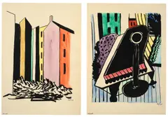 Werner Heldt, Berlin, 1949, Original-Kartonmappe mit 7 Lithographien, jeweils auf Papier, davon eine auf dem Umschlag