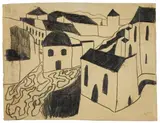 Werner Heldt, Häusergruppe am Berg“ („Stadt“)