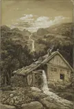 Carl Gustav Carus, Wassermühle am Berghang („Ein Müller-Lied“). (Vor) 1866