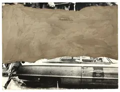 Wolf Vostell, Alabama Burning, 1967, Beton, Thermostat und Bleistift auf Offset, auf Holzplatte montiert