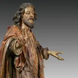 Weilheimer Bildhauerschule, Lindenholz, geschnitzt, farbig gefaßt, 182 cm (71 ⅝ in.)