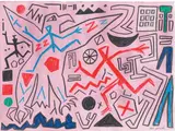 A. R. Penck, Durch den Adler hindurch 1, 2002, Gouache und Buntstift auf Papier