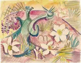Ernst Ludwig Kirchner, Pelzanemonen, 1925, Aquarell und Bleistift auf Papier