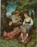 Hans Thoma, Frühlingsrast, 1878, Öl auf Leinwand