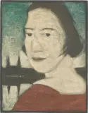 Hermann Glöckner, Die Türme (Frauenbildnis), 1927, Mischtechnik auf Pappe