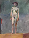 Hans Purrmann, Stehender Akt, 1909, Öl auf Leinwand