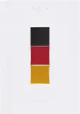 SCHWARZ, ROT, GOLD I by Gerhard Richter, 1998, Collage aus drei mit Ölfarbe bemalten Quadraten aus Halbkarton, auf Karton montiert, sold Jun 2023
