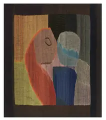 Woty Werner, Ohne Titel (Paar), 1943, Bildwirkerei aus Seide, Wolle und Baumwolle, auf Holz montiert