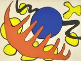 Alexander Calder, Blue Moon, 1970, Color lithograph
