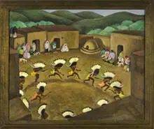 Anna Katherine Skeele, War Dance, c. 1945, Oil on canvas with artist's frame