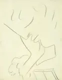 Jean Cocteau, Untitled (Profile), 1955, Graphite drawing