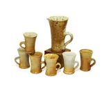 Otto Heino, Ceramic pitcher and cups (7), c. 1979, Studio