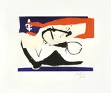 French Revolution Bicentennial Suite (4) by Robert Motherwell, 1987-88, Etchings with aquatint with hand applied collage, sold May 2010