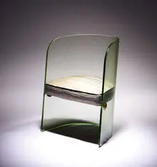 Louis Dierra, Glass chair, Textured glass and metal