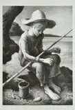 The Little Fisherman by Thomas Hart Benton, 1967, Lithograph, sold May 2010