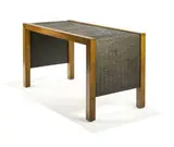 Art Foundry, Console table, 1968, Cast Bronze with patina and solid Walnut frame