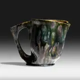 pitcher by George E. Ohr, 1897-1900, glazed earthenware, sold Sep 2020