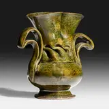 vase by George E. Ohr, 1895-96, glazed earthenware, sold Sep 2020