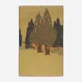 Arthur Eugene Baggs for Marblehead Pottery, Exceptional and Rare scenic tile