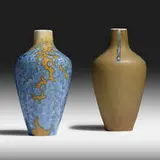 vases, set of two by Taxile Doat, 1913, crystalline glazed porcelain, sold Sep 2020