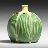 Rare and Early vase by Grueby Faience Company, c. 1898, glazed earthenware, sold Sep 2020