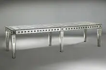 Philippe Starck, custom dining table, 2000, cut mirrored glass, glass over stainless steel frame