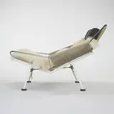 Hans J. Wegner, Halyard lounge chair, model #GE 225, c. 1950, chrome-plated and enameled steel, leather, flagline