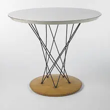 child's table by Isamu Noguchi, c. 1955, laminate, birch, lacquered wood, enameled steel, sold Mar 2007