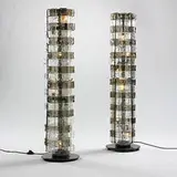 Carlo Nason, floor lamps, pair, c. 1969, glass, plated steel