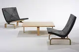 Poul Kjaerholm, PK 27 chairs, pair and PK 66 coffee table