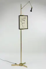Arredoluce, easel lamp, c. 1958, brass, enameled metal