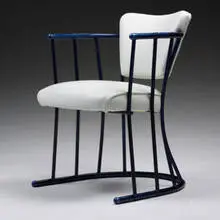 armchair, model #1045-A by Warren McArthur, c. 1930, anodized aluminum, leather, sold Mar 2007